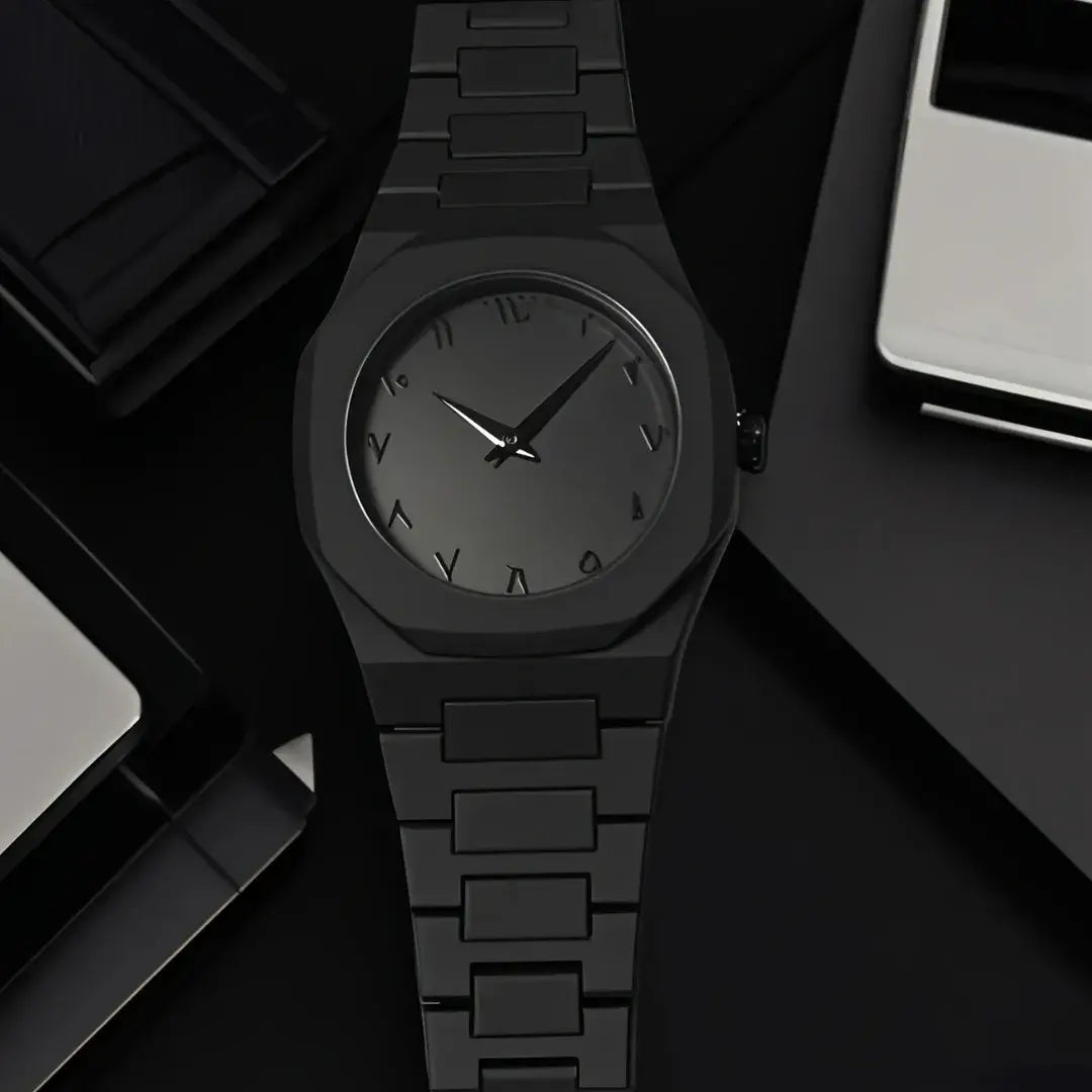 Black Arabic Aura Watch – Minimalist Luxury for Everyday Wear