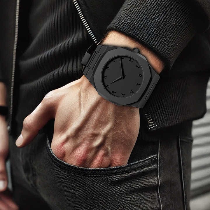 Black Arabic Aura Watch – Minimalist Luxury for Everyday Wear