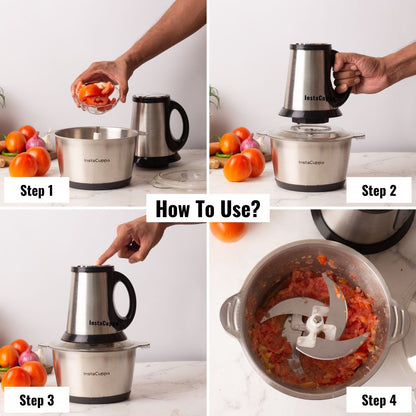 High‑Speed Stainless‑Steel Chopper Machine – 2‑Speed Electric Food Processor