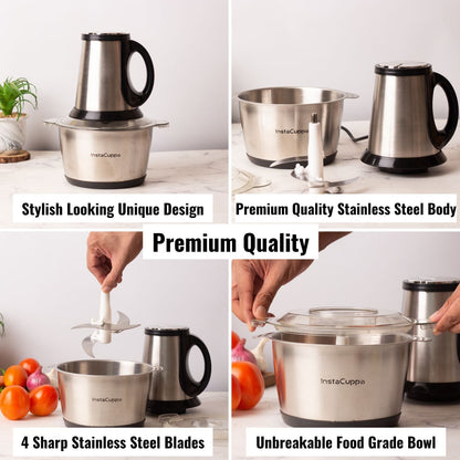High‑Speed Stainless‑Steel Chopper Machine – 2‑Speed Electric Food Processor